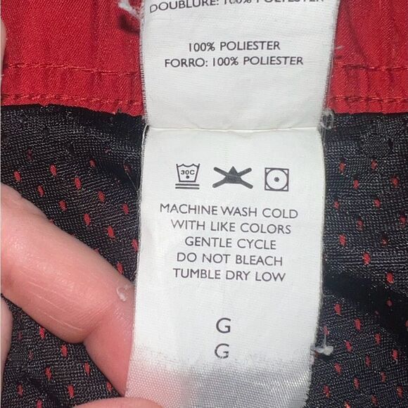 Nike Vintage Red & Black Men's Swim Trunks Mesh Netting Large EUC - Picture 5 of 5